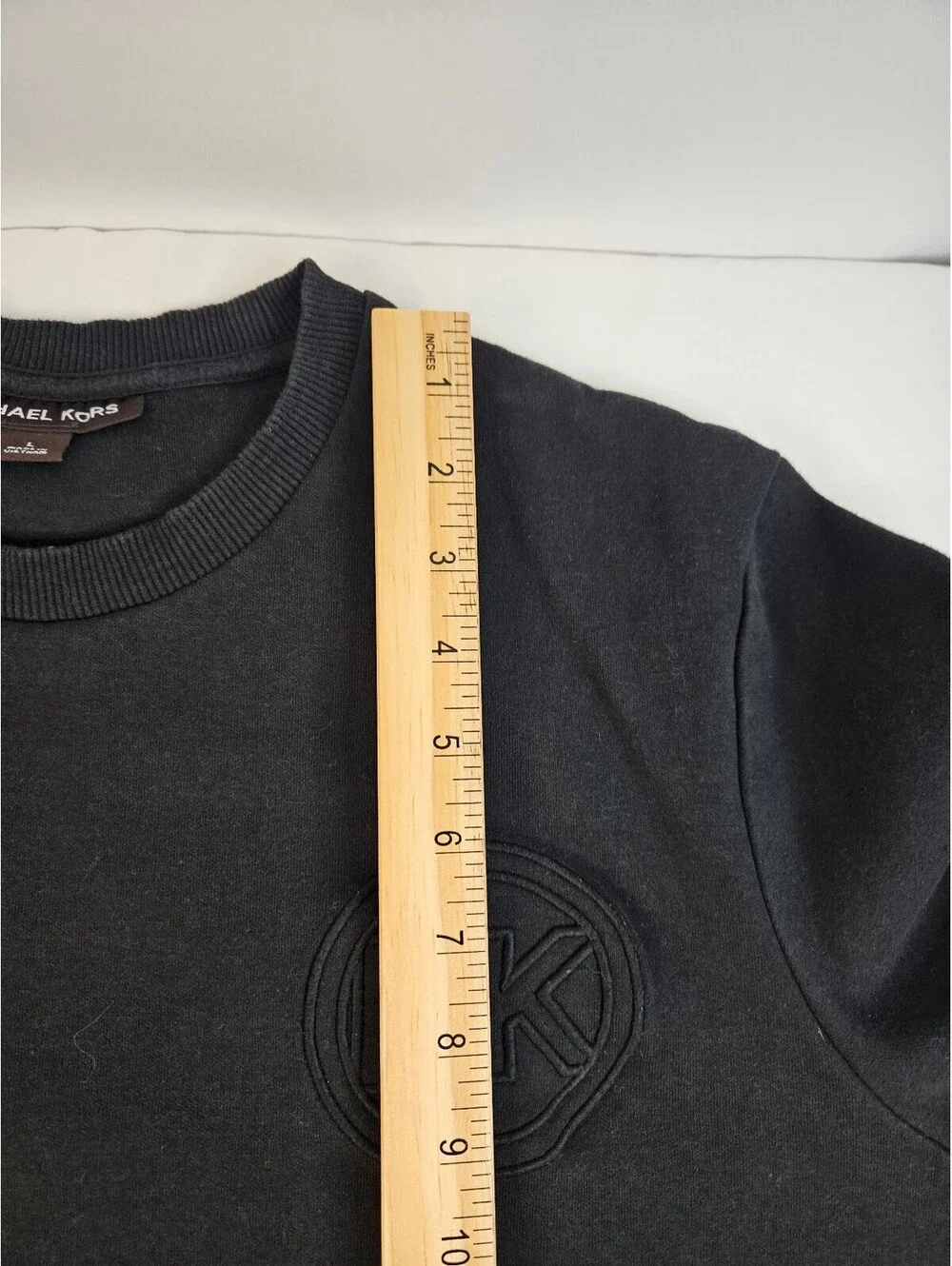 Michael Kors Black Cotton Blend Sweatshirt with Tonal Patch Detail Size L Unisex